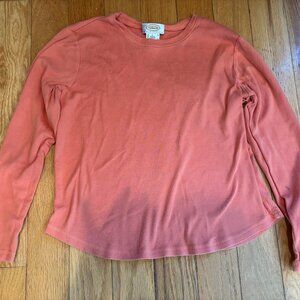 Talbots Light Orange V neck Long sleeve T Shirt L